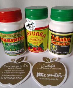 Moringa  Oleifera  50 cápsulas 500mg Catuaba Turbinada 40 cáps. 500mg Tribulus Terrestris 50 cáps.  500mg