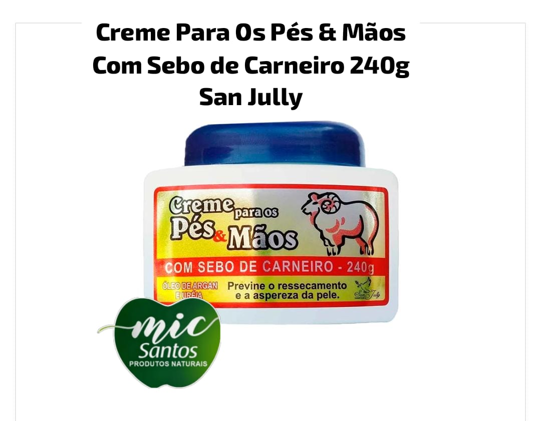 Creme para Pés e Mãos com Sebo de Carneiro 240g