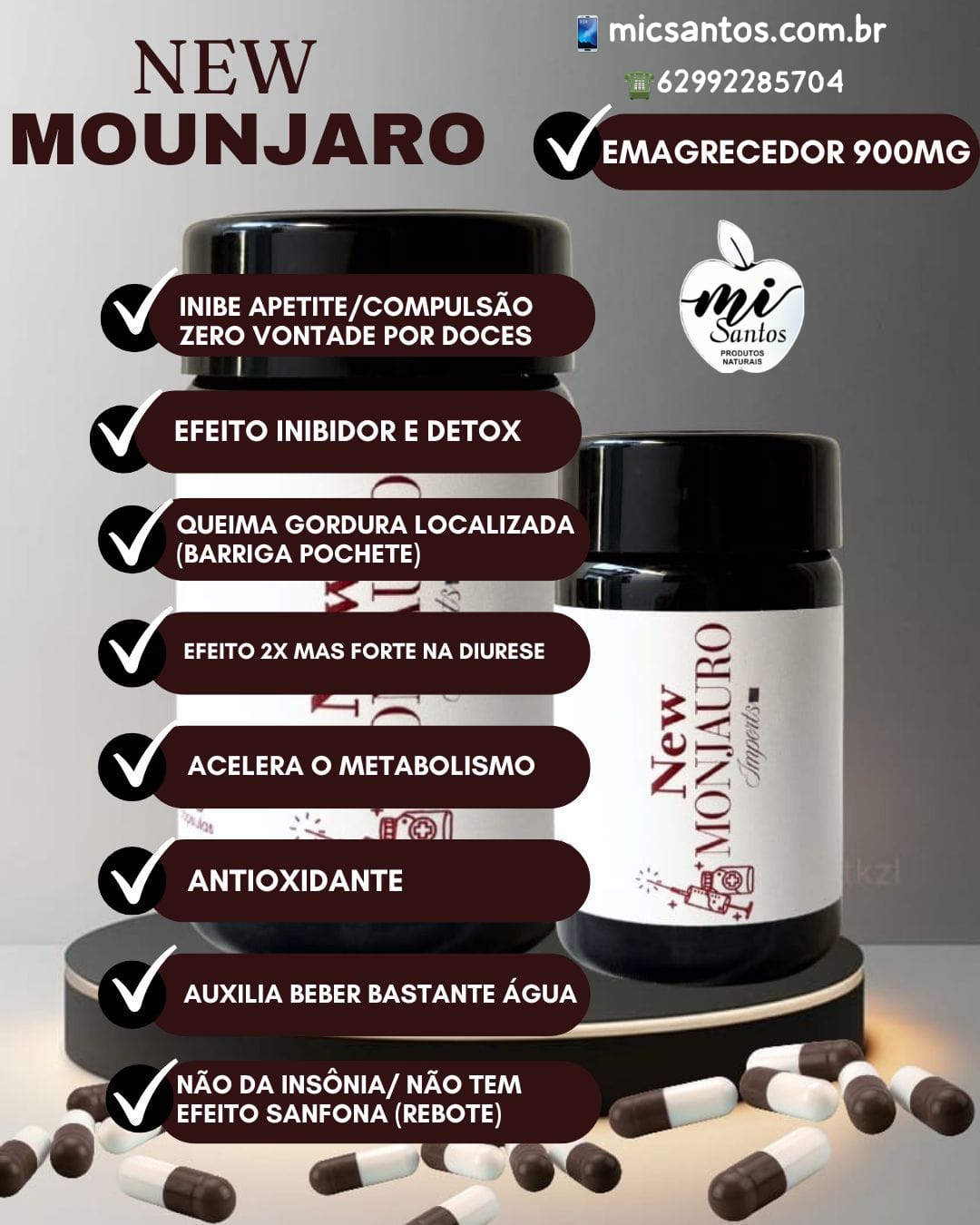 Lançamento do New Mounjaro 900 miligramas com 30 cápsulas - Frete grátis pra Goiás