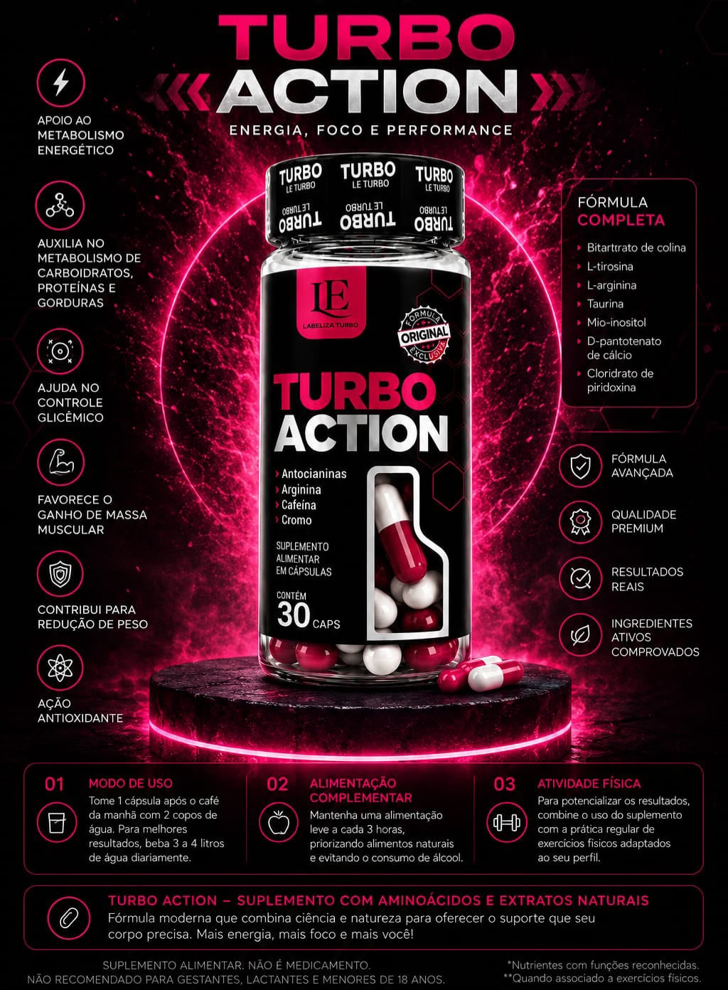 Turbo Action 30caps - Imagem 2